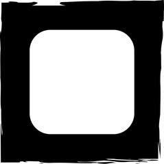 Square brush frames with rounded square border layout