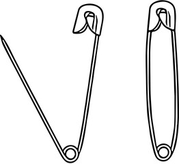 black and white silhouette of a safety pin
