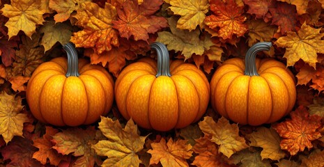 Pumpkin and Fall Leaf Symphony