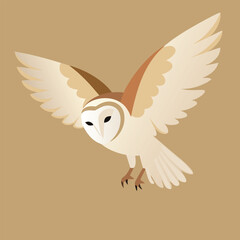 Majestic Barn Owl in Flight A Vector Illustration