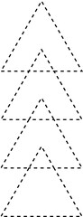 Set of triangle dashed line. Graphic elements