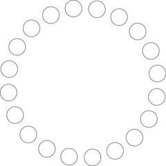 Dotted line circular round frame, symbol, icon