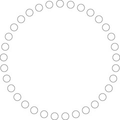 Dotted line circular round frame, symbol, icon