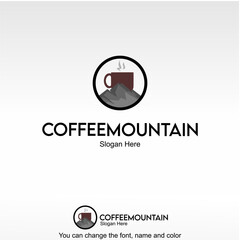 Coffee Mountain Logo Template Design Vector