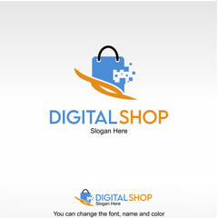 Digital Shop Logo Template Design Vector