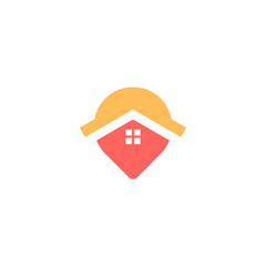 Colorful Home Location Logo Design with Warm Tones
