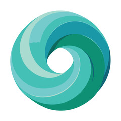 Abstract Teal Swirling Circle Design Vector Illustration 1 (165).eps