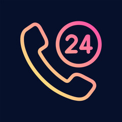 247 Support Symbol. Icon symbol illustration