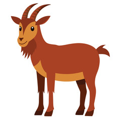 Adorable Brown Goat Illustration Farm Animal Vector Graphic