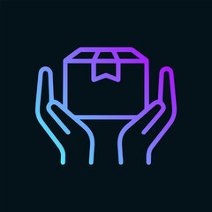 Care Delivery Box in TealPurple. Icon symbol illustration