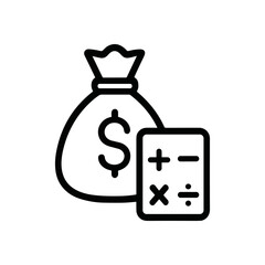 Finance calculation business and money. Icon symbol illustration