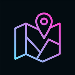 Gradient map location marker travel icon. Icon symbol illustration