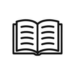 Open book icon knowledge unfurled. Icon symbol illustration