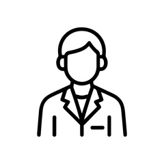 Person outline wearing collared shirt. Icon symbol illustration