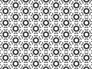 hand-drawn seamless geometric pattern, black and white, dots and lines, repeat design, abstract printable background