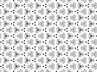 hand-drawn seamless geometric pattern, black and white, dots and lines, repeat design, abstract printable background