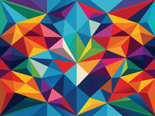 Abstract geometric design with colorful triangle elements