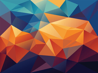 Obraz premium Abstract geometric background with orange and blue shapes