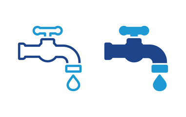 water droplets from faucets Icon Vector	