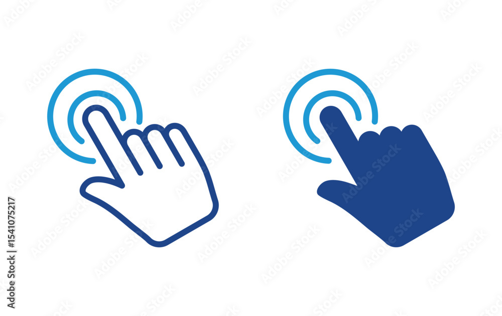 Poster hand cursor click icon vector