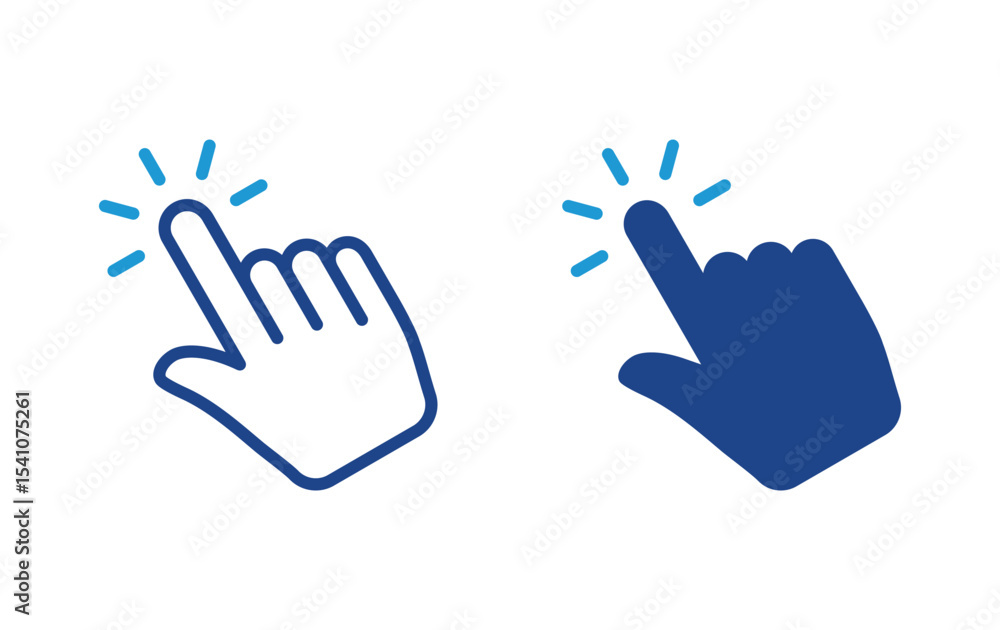 Poster hand cursor click icon vector