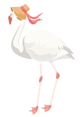 PNG flamingo lady sticker, feminine animal illustration, transparent background