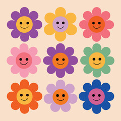 Happy Flowers Colorful Retro Floral Illustration (1 (331).eps)