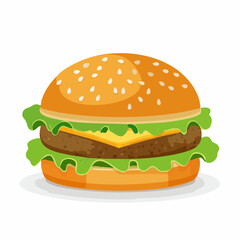 ハンバーガー背景透過シンプルベクター素材