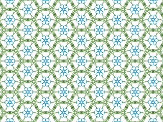 hand-drawn seamless geometric pattern, green, dots and lines, repeat design, abstract printable background
