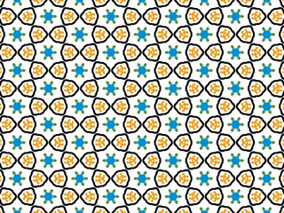 hand-drawn seamless geometric pattern, blue, dots and lines, repeat design, abstract printable background