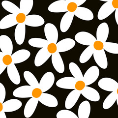 Simple and cute black and white flower wallpaper background image