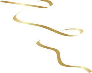 Gold ribbon shadow. Decoration for holiday, new year