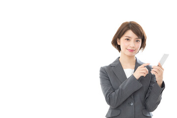 ビジネスウーマン　スマートフォン
