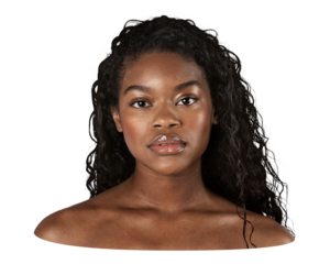 Png black woman bare shoulder sticker, transparent background