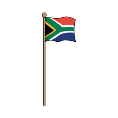 Republic of South Africa flag with pole. made in indonesia, west java, cirebon'