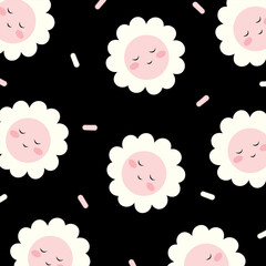 Cute floral pattern vector background.