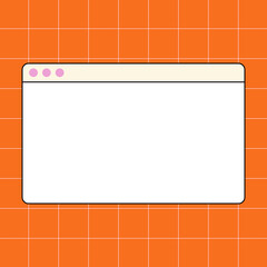 Browser tab png frame, retro style, transparent design