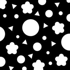 Geometric vector background image in black and white tones.