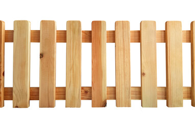 wooden fence isolated on white
