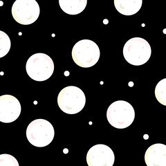 A background image with a pattern of many circles in the shape of a cute moon.