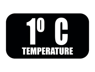 1° C. Temperature degrees celsius vector isolated on white background