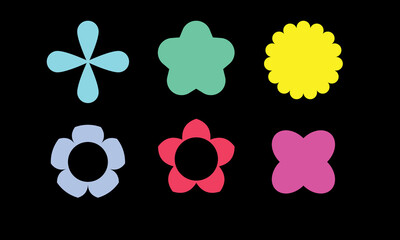 Vector images of various floral graphic icons.