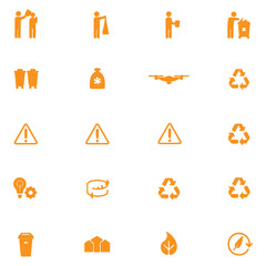 Recycle icon and trash symbol, Recycling sign, Recycle symbol Isolated on white background. Vector stock illustration.