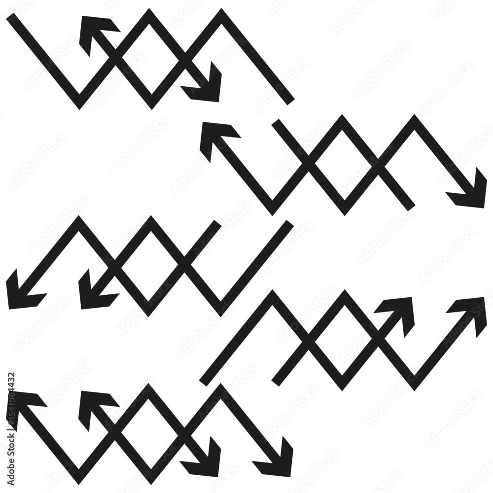 Poster direction arrow symbols. navigation pointer icons. vector movement indicators. directional guide ele