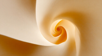Abstract view of a swirling tunnel with soft beige and yellow tones creating a vortex effect