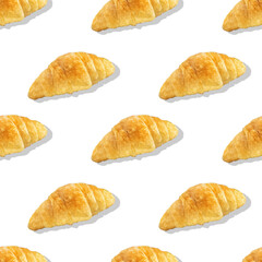 seamless pattern with croissant watercolour. Suitable for any purpose, such as wrapping paper or textile, mobile wallpaper, website, decoration, background,etc