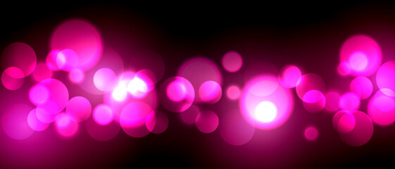 Abstract. bokeh blur light on pink and black background. vector.