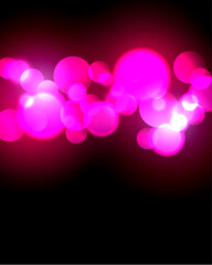 Abstract. bokeh blur light on pink and black background. vector.