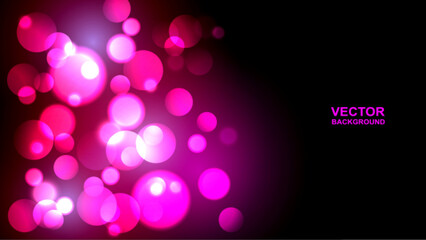 Abstract. bokeh blur light on pink and black background. vector.