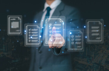  Business documents using a computer and digital technology to store data for the study, financial companies for communication to receive applications
